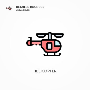 Helikopter vektör simgesi. Modern vektör illüstrasyon kavramları. Düzenlemesi ve kişiselleştirmesi kolay.