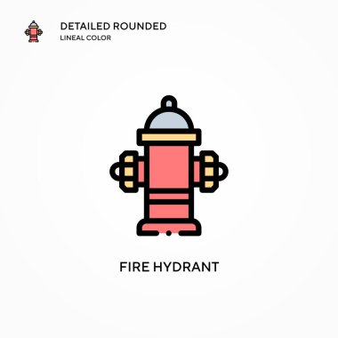 Yangın musluğu vektör ikonu. Modern vektör illüstrasyon kavramları. Düzenlemesi ve kişiselleştirmesi kolay.