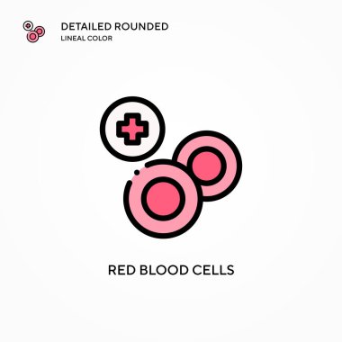 Kırmızı kan hücreleri vektör simgesi. Modern vektör illüstrasyon kavramları. Düzenlemesi ve kişiselleştirmesi kolay.