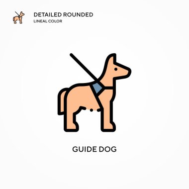 Köpek vektör simgesine rehberlik et. Modern vektör illüstrasyon kavramları. Düzenlemesi ve kişiselleştirmesi kolay.