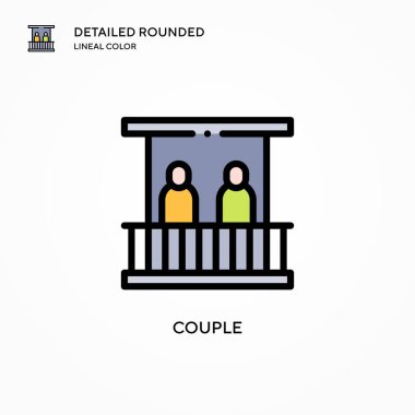 Çift vektör simgesi. Modern vektör illüstrasyon kavramları. Düzenlemesi ve kişiselleştirmesi kolay.