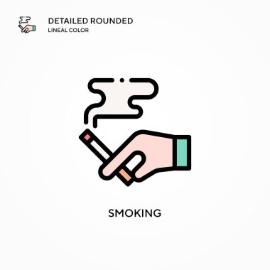 Sigara içilen vektör simgesi. Modern vektör illüstrasyon kavramları. Düzenlemesi ve kişiselleştirmesi kolay.