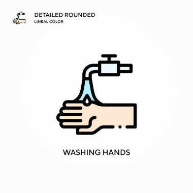 El yıkama vektör simgesi. Modern vektör illüstrasyon kavramları. Düzenlemesi ve kişiselleştirmesi kolay.