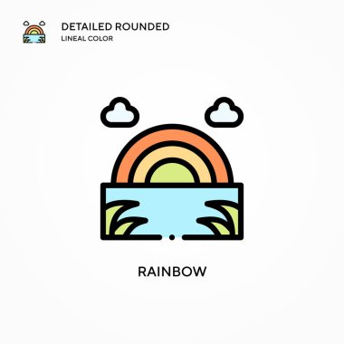 Gökkuşağı vektör simgesi. Modern vektör illüstrasyon kavramları. Düzenlemesi ve kişiselleştirmesi kolay.