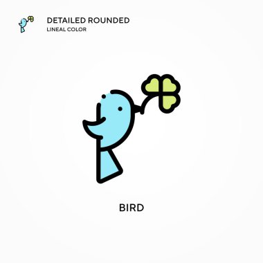 Kuş vektör simgesi. Modern vektör illüstrasyon kavramları. Düzenlemesi ve kişiselleştirmesi kolay.