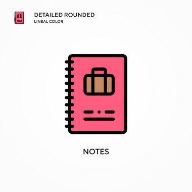 Not vektör simgesi. Modern vektör illüstrasyon kavramları. Düzenlemesi ve kişiselleştirmesi kolay.
