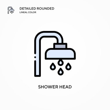 Duş başlığı vektör simgesi. Modern vektör illüstrasyon kavramları. Düzenlemesi ve kişiselleştirmesi kolay.