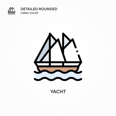 Yat vektör simgesi. Modern vektör illüstrasyon kavramları. Düzenlemesi ve kişiselleştirmesi kolay.