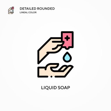 Sıvı sabun vektör simgesi. Modern vektör illüstrasyon kavramları. Düzenlemesi ve kişiselleştirmesi kolay.