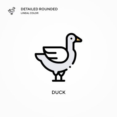 Ördek vektör simgesi. Modern vektör illüstrasyon kavramları. Düzenlemesi ve kişiselleştirmesi kolay.
