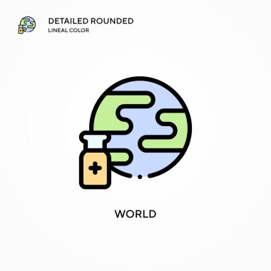 Dünya vektör simgesi. Modern vektör illüstrasyon kavramları. Düzenlemesi ve kişiselleştirmesi kolay.