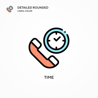 Zaman vektör simgesi. Modern vektör illüstrasyon kavramları. Düzenlemesi ve kişiselleştirmesi kolay.