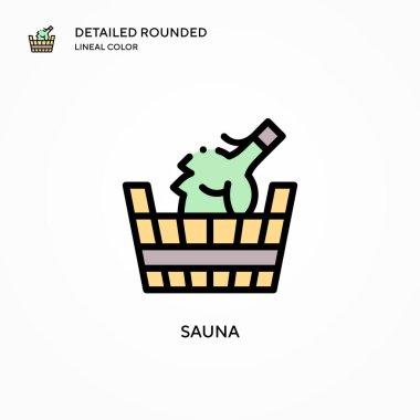 Sauna vektör simgesi. Modern vektör illüstrasyon kavramları. Düzenlemesi ve kişiselleştirmesi kolay.