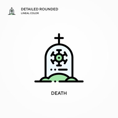 Ölüm vektörü ikonu. Modern vektör illüstrasyon kavramları. Düzenlemesi ve kişiselleştirmesi kolay.