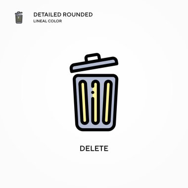 Vektör simgesini sil. Modern vektör illüstrasyon kavramları. Düzenlemesi ve kişiselleştirmesi kolay.