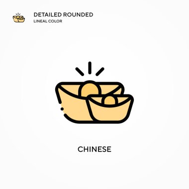 Çin vektör simgesi. Modern vektör illüstrasyon kavramları. Düzenlemesi ve kişiselleştirmesi kolay.