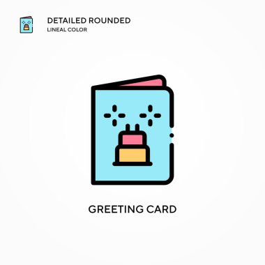 Tebrik kartı vektör simgesi. Modern vektör illüstrasyon kavramları. Düzenlemesi ve kişiselleştirmesi kolay.