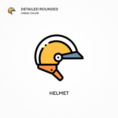 Miğfer vektör simgesi. Modern vektör illüstrasyon kavramları. Düzenlemesi ve kişiselleştirmesi kolay.