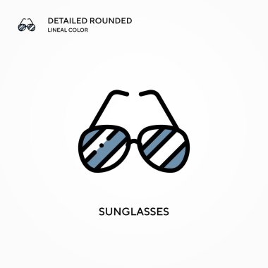 Güneş gözlüğü vektör simgesi. Modern vektör illüstrasyon kavramları. Düzenlemesi ve kişiselleştirmesi kolay.