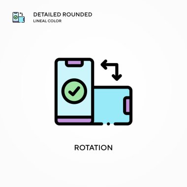 Döndürme vektör simgesi. Modern vektör illüstrasyon kavramları. Düzenlemesi ve kişiselleştirmesi kolay.