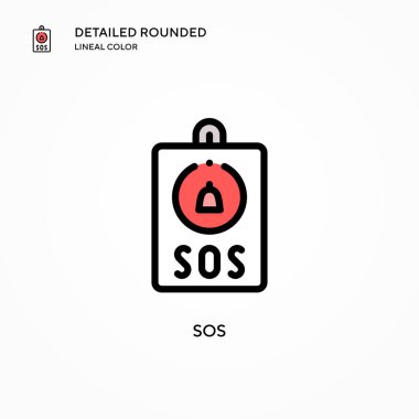 Sos vektör simgesi. Modern vektör illüstrasyon kavramları. Düzenlemesi ve kişiselleştirmesi kolay.