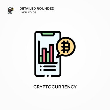 Kripto para birimi vektör simgesi. Modern vektör illüstrasyon kavramları. Düzenlemesi ve kişiselleştirmesi kolay.