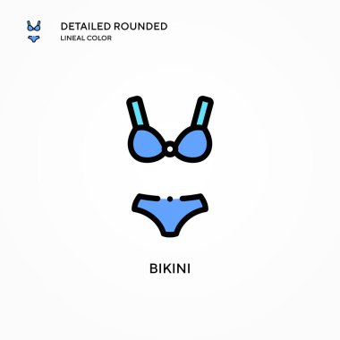 Bikini vektör simgesi. Modern vektör illüstrasyon kavramları. Düzenlemesi ve kişiselleştirmesi kolay.