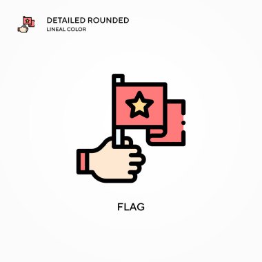 Bayrak vektör simgesi. Modern vektör illüstrasyon kavramları. Düzenlemesi ve kişiselleştirmesi kolay.
