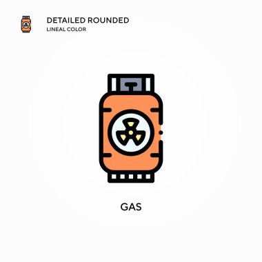 Gaz vektör simgesi. Modern vektör illüstrasyon kavramları. Düzenlemesi ve kişiselleştirmesi kolay.