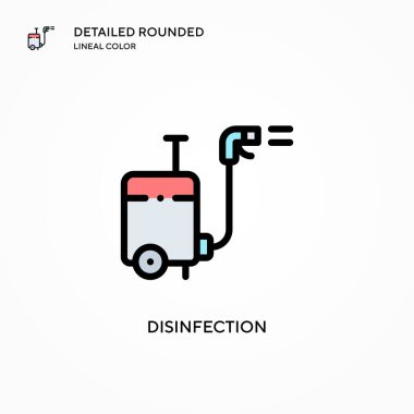 Dezenfeksiyon vektör simgesi. Modern vektör illüstrasyon kavramları. Düzenlemesi ve kişiselleştirmesi kolay.