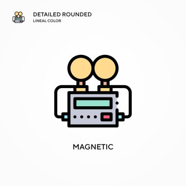 Manyetik vektör simgesi. Modern vektör illüstrasyon kavramları. Düzenlemesi ve kişiselleştirmesi kolay.