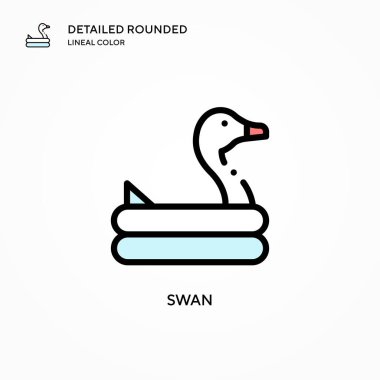 Kuğu vektör simgesi. Modern vektör illüstrasyon kavramları. Düzenlemesi ve kişiselleştirmesi kolay.