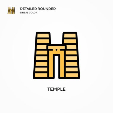 Tapınak vektör simgesi. Modern vektör illüstrasyon kavramları. Düzenlemesi ve kişiselleştirmesi kolay.