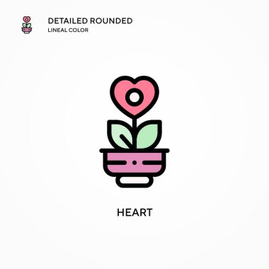 Kalp vektör simgesi. Modern vektör illüstrasyon kavramları. Düzenlemesi ve kişiselleştirmesi kolay.