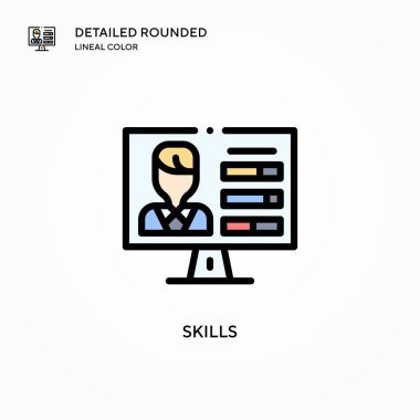 Yetenek vektör simgesi. Modern vektör illüstrasyon kavramları. Düzenlemesi ve kişiselleştirmesi kolay.
