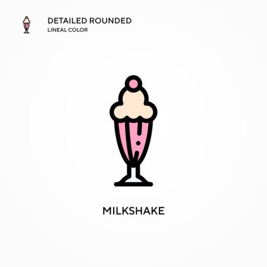 Milkshake vektör simgesi. Modern vektör illüstrasyon kavramları. Düzenlemesi ve kişiselleştirmesi kolay.