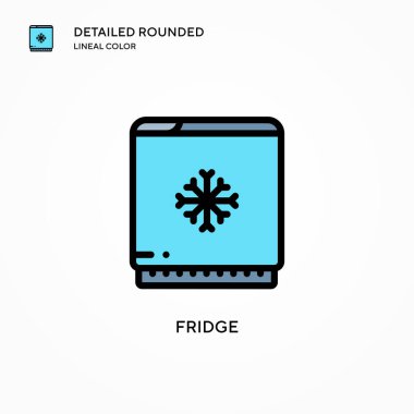 Buzdolabı vektör simgesi. Modern vektör illüstrasyon kavramları. Düzenlemesi ve kişiselleştirmesi kolay.