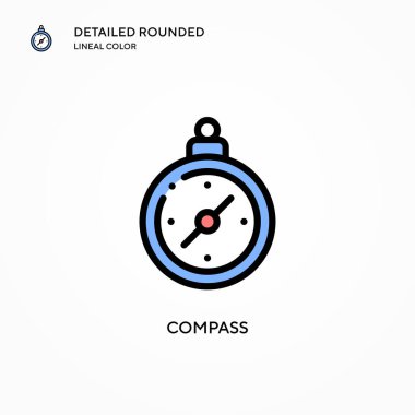 Pusula vektör simgesi. Modern vektör illüstrasyon kavramları. Düzenlemesi ve kişiselleştirmesi kolay.