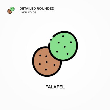 Falafel vektör simgesi. Modern vektör illüstrasyon kavramları. Düzenlemesi ve kişiselleştirmesi kolay.