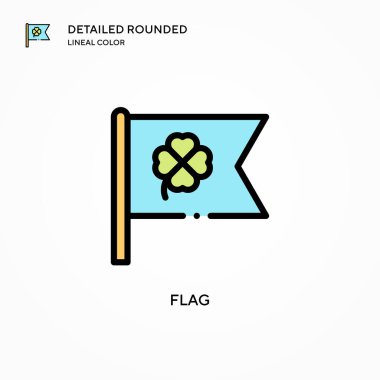 Bayrak vektör simgesi. Modern vektör illüstrasyon kavramları. Düzenlemesi ve kişiselleştirmesi kolay.