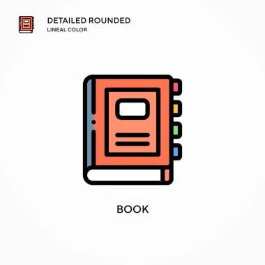 Kitap vektör simgesi. Modern vektör illüstrasyon kavramları. Düzenlemesi ve kişiselleştirmesi kolay.