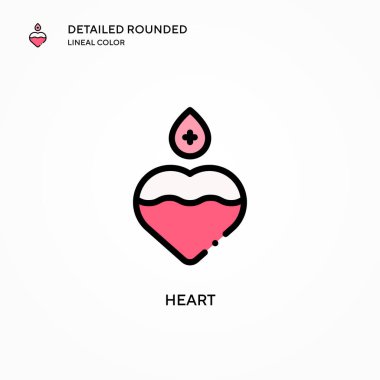 Kalp vektör simgesi. Modern vektör illüstrasyon kavramları. Düzenlemesi ve kişiselleştirmesi kolay.