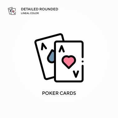 Poker kartları vektör simgesi. Modern vektör illüstrasyon kavramları. Düzenlemesi ve kişiselleştirmesi kolay.