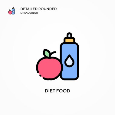 Diyet gıda vektör simgesi. Modern vektör illüstrasyon kavramları. Düzenlemesi ve kişiselleştirmesi kolay.