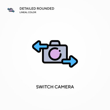 Kamera vektör simgesini değiştir. Modern vektör illüstrasyon kavramları. Düzenlemesi ve kişiselleştirmesi kolay.