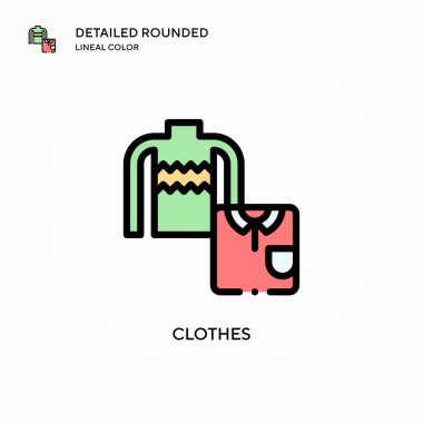 Giysi vektör simgesi. Modern vektör illüstrasyon kavramları. Düzenlemesi ve kişiselleştirmesi kolay.