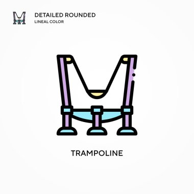 Trambolin vektör simgesi. Modern vektör illüstrasyon kavramları. Düzenlemesi ve kişiselleştirmesi kolay.
