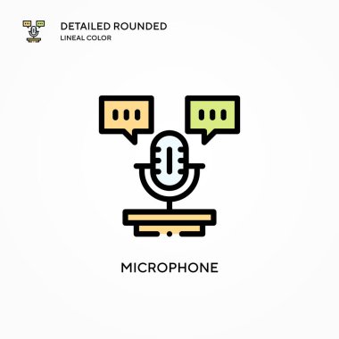 Mikrofon vektör simgesi. Modern vektör illüstrasyon kavramları. Düzenlemesi ve kişiselleştirmesi kolay.
