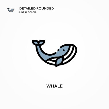 Balina vektör simgesi. Modern vektör illüstrasyon kavramları. Düzenlemesi ve kişiselleştirmesi kolay.