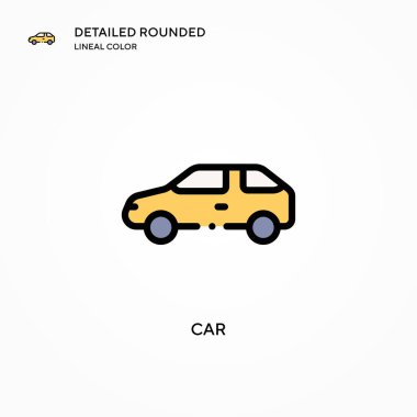 Araba vektör simgesi. Modern vektör illüstrasyon kavramları. Düzenlemesi ve kişiselleştirmesi kolay.